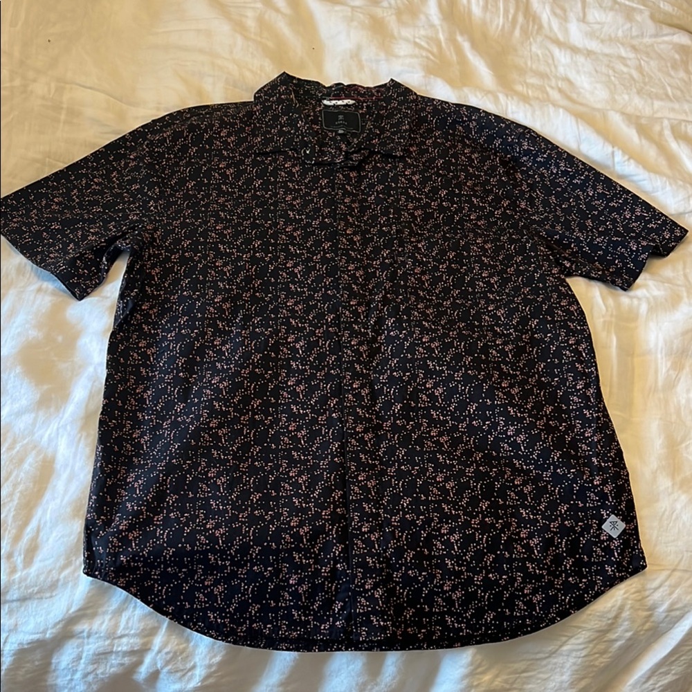 Roark Black and Pink Casual Button Down Shirt